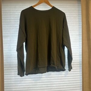 We The Free Olive Crewneck Long Sleeve Top